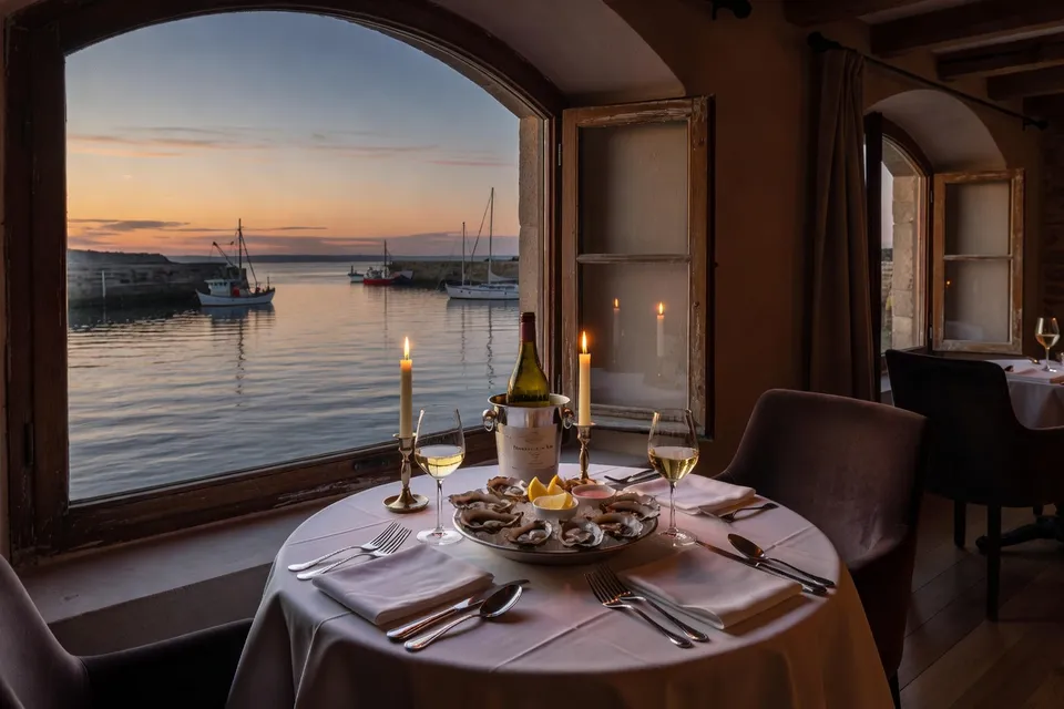 Vue sur la rade de Brest depuis un restaurant en bord de mer, cadre romantique pour un premier rendez-vous
