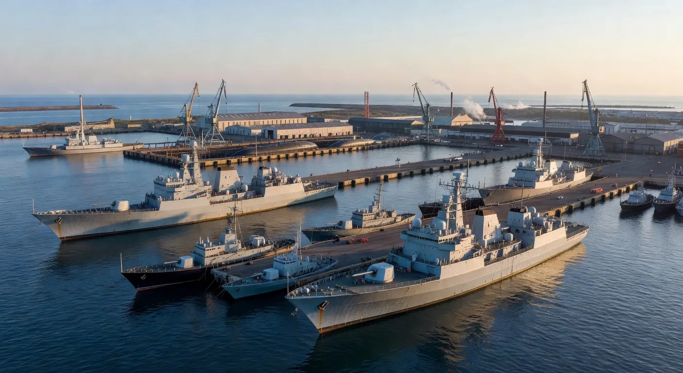 Vue panoramique du port militaire de Brest