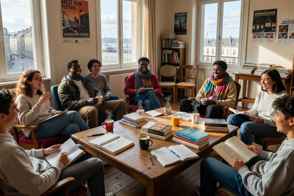 Étudiants dans une résidence universitaire brestoise, moments de convivialité et de proximité